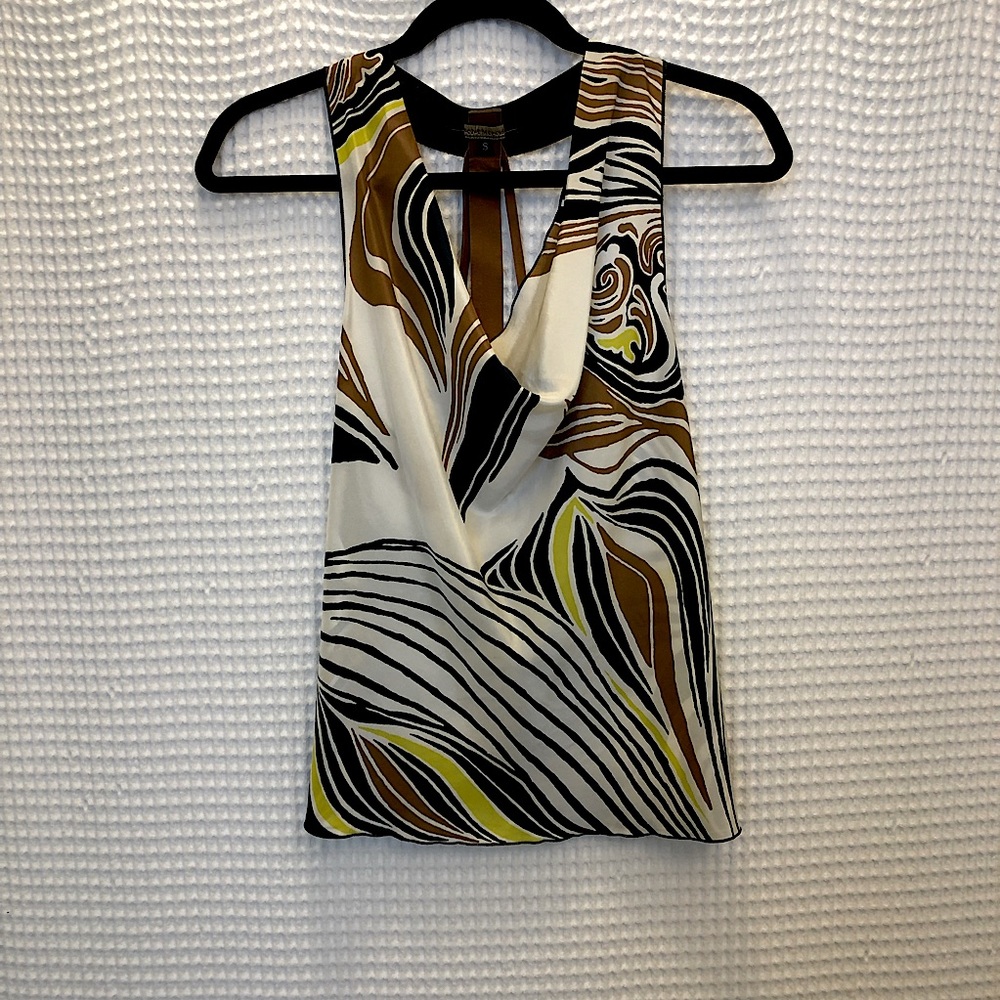 Fashion Designer Rozae Nichols Blouse, Size Small, Multi Color, 100% silk